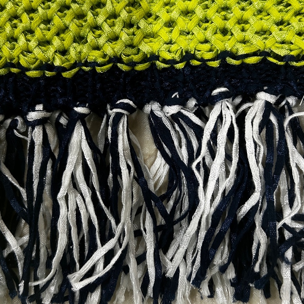 H P Vtg Ruby Rd Petite Sweater With Fringe Lime/N… - image 8